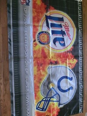 Miller Lite Flag with Indianapolis Colts Helmet